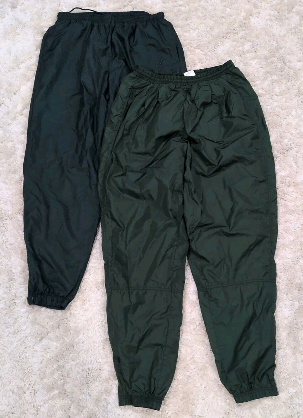 2x Nike Team Pants Mens XL Tall Green Mesh Lined Windbreaker Track Athletic 90s